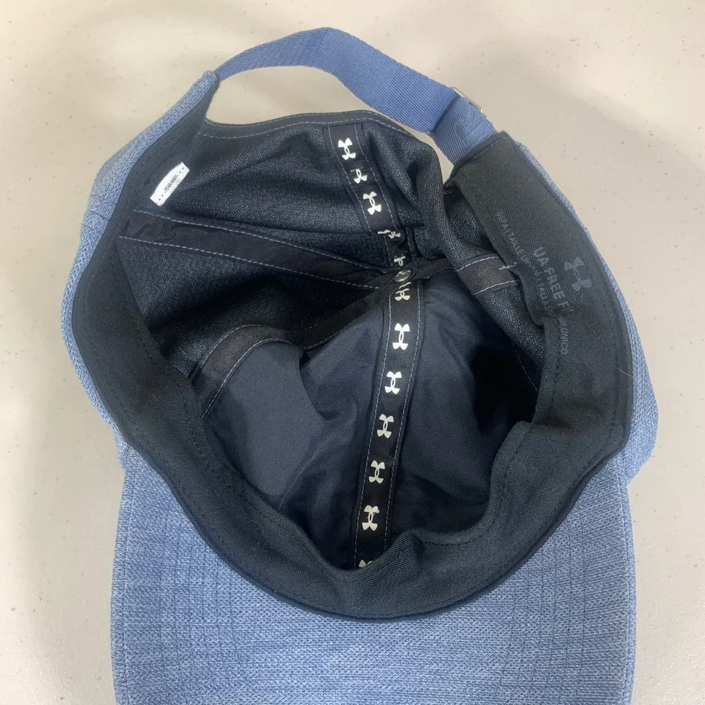 Under Armour Mens UA Free Fit Baseball Cap Light Blue Heathered Adjustable‎ Logo